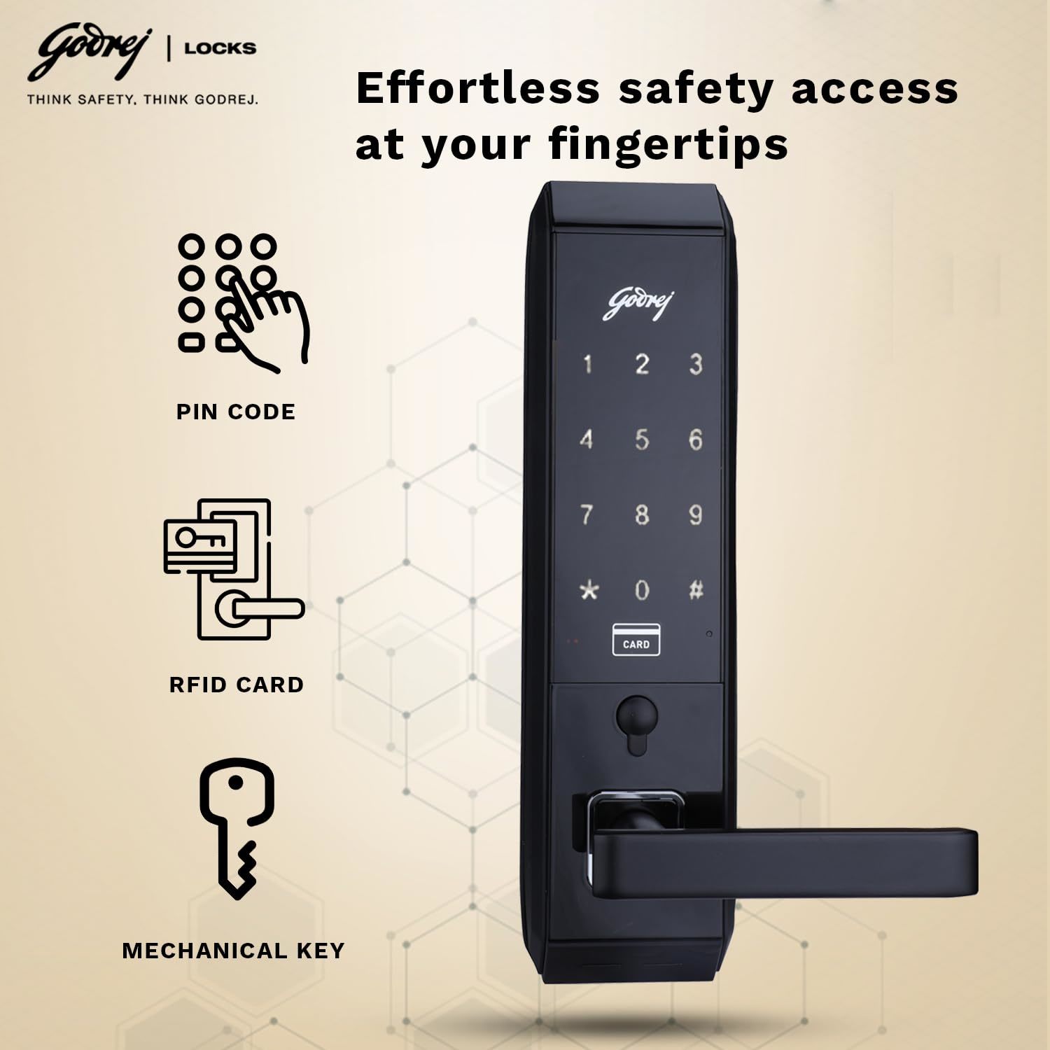 Godrej Oliver Door Handle with Lever Lock